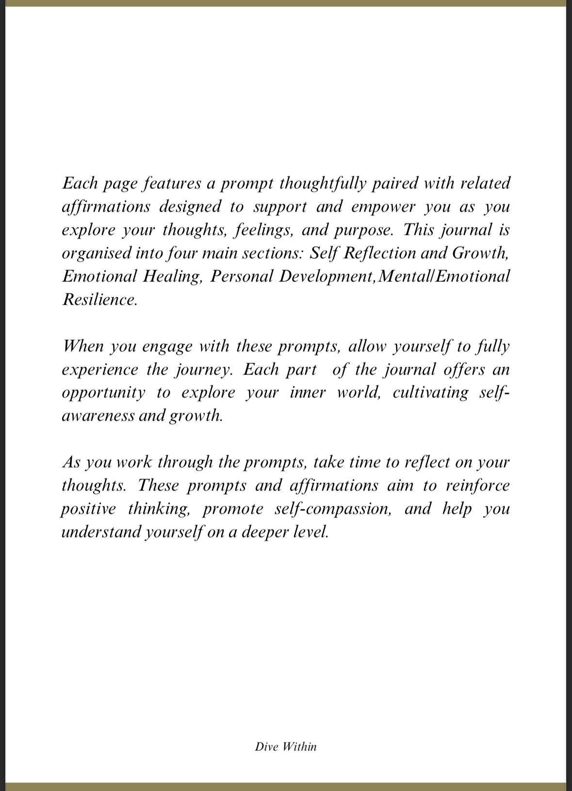Digital Version of Dive Within Journal