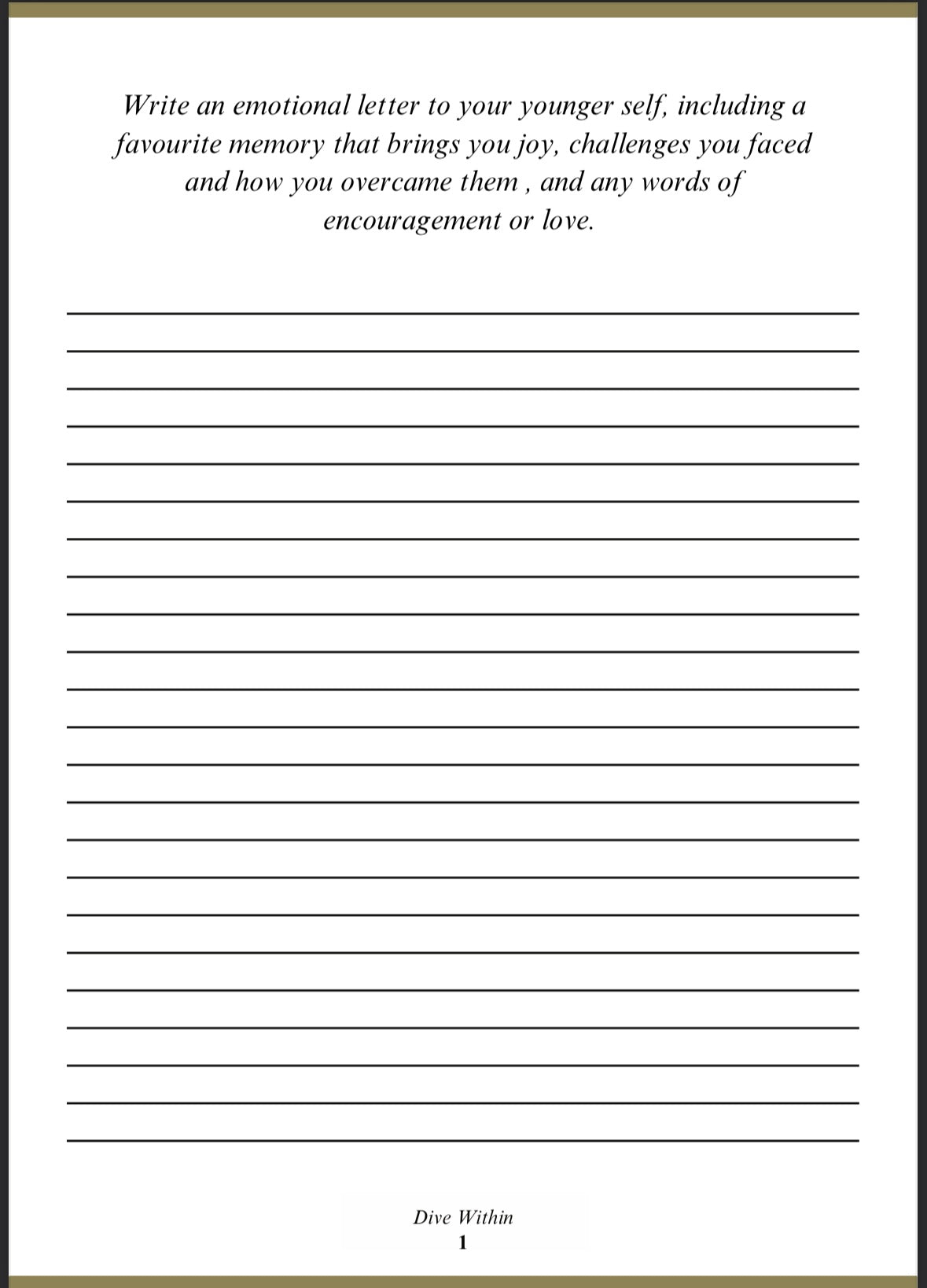 Digital Version of Dive Within Journal