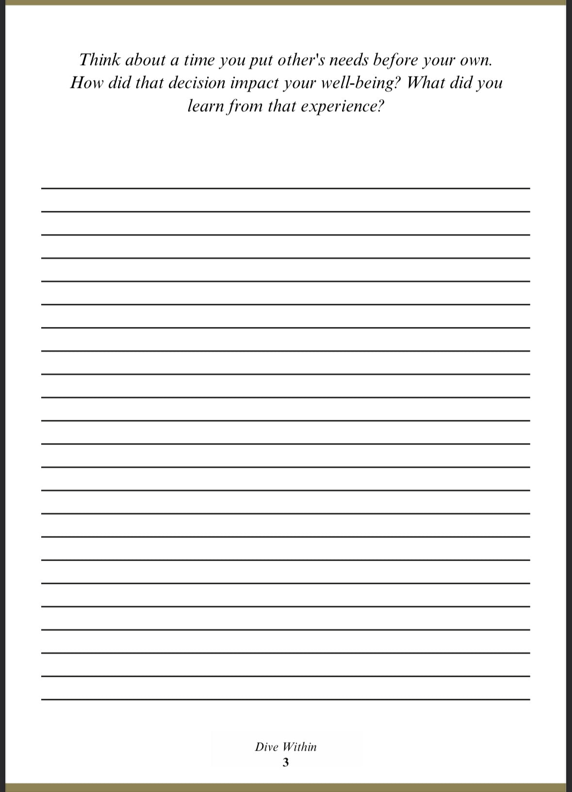 Digital Version of Dive Within Journal