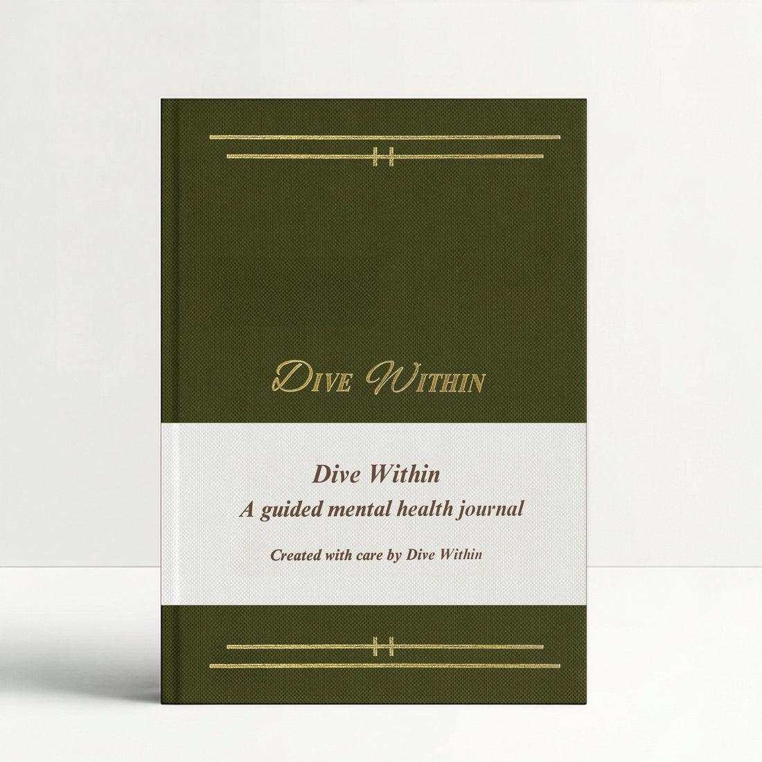 Dive Within green mental health journal on white background